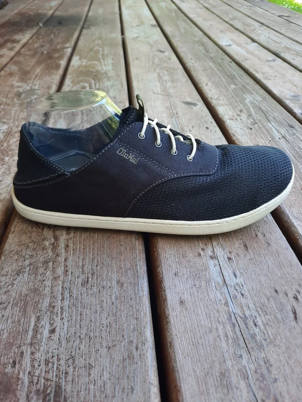 OluKai Nohea Moku Mood Indigo Blue Casual Drop-In-Heel Mesh Boat Shoes Size 9.5